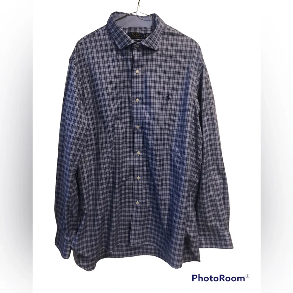 Ralph Lauren Dress Shirt Men's Easy Care 100% Cotton Stretch Regular Fit…